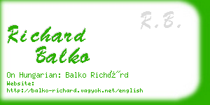 richard balko business card
